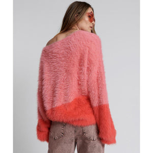 One Teaspoon Fluffy Colour Block Knit Sweater