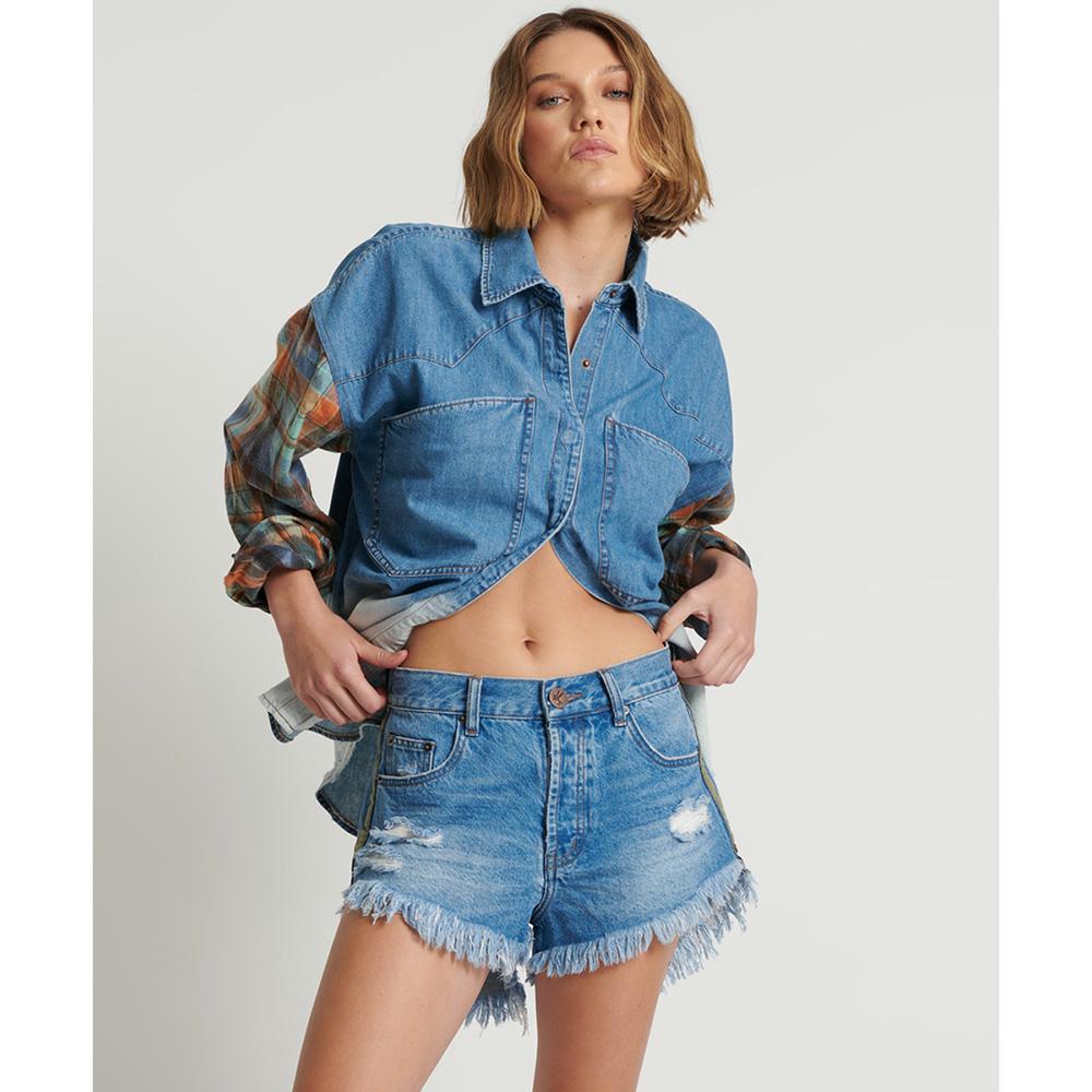 Mid length on sale denim shorts
