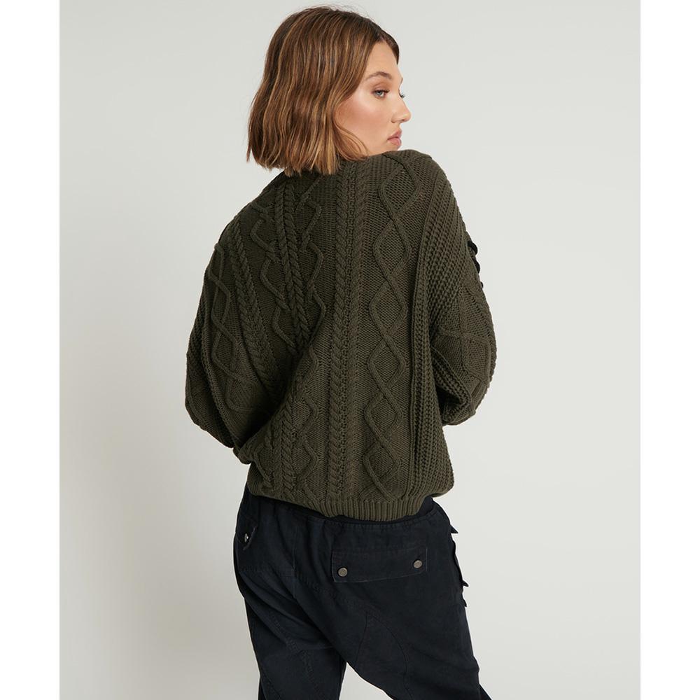 Cable Knit Sweater - Iguana Green