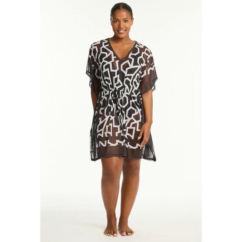 Sea Level Australia Deco Panelled Mesh Kaftan