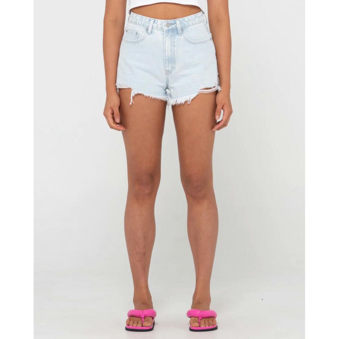 Rusty Dime High Waisted Frayed Denim Short